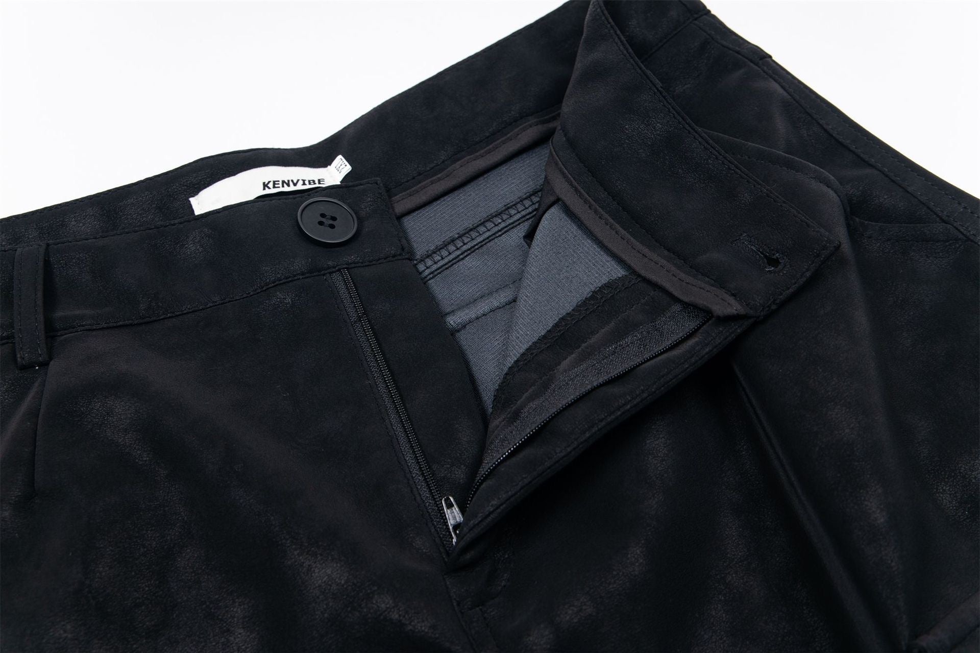 Wide-Leg PU Leather Cargo Pants | Multi-Pocket Streetwear