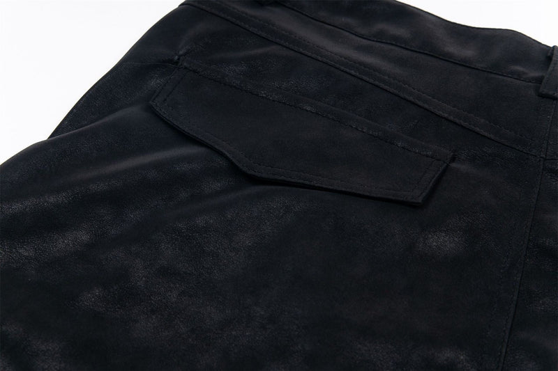 Wide-Leg PU Leather Cargo Pants | Multi-Pocket Streetwear