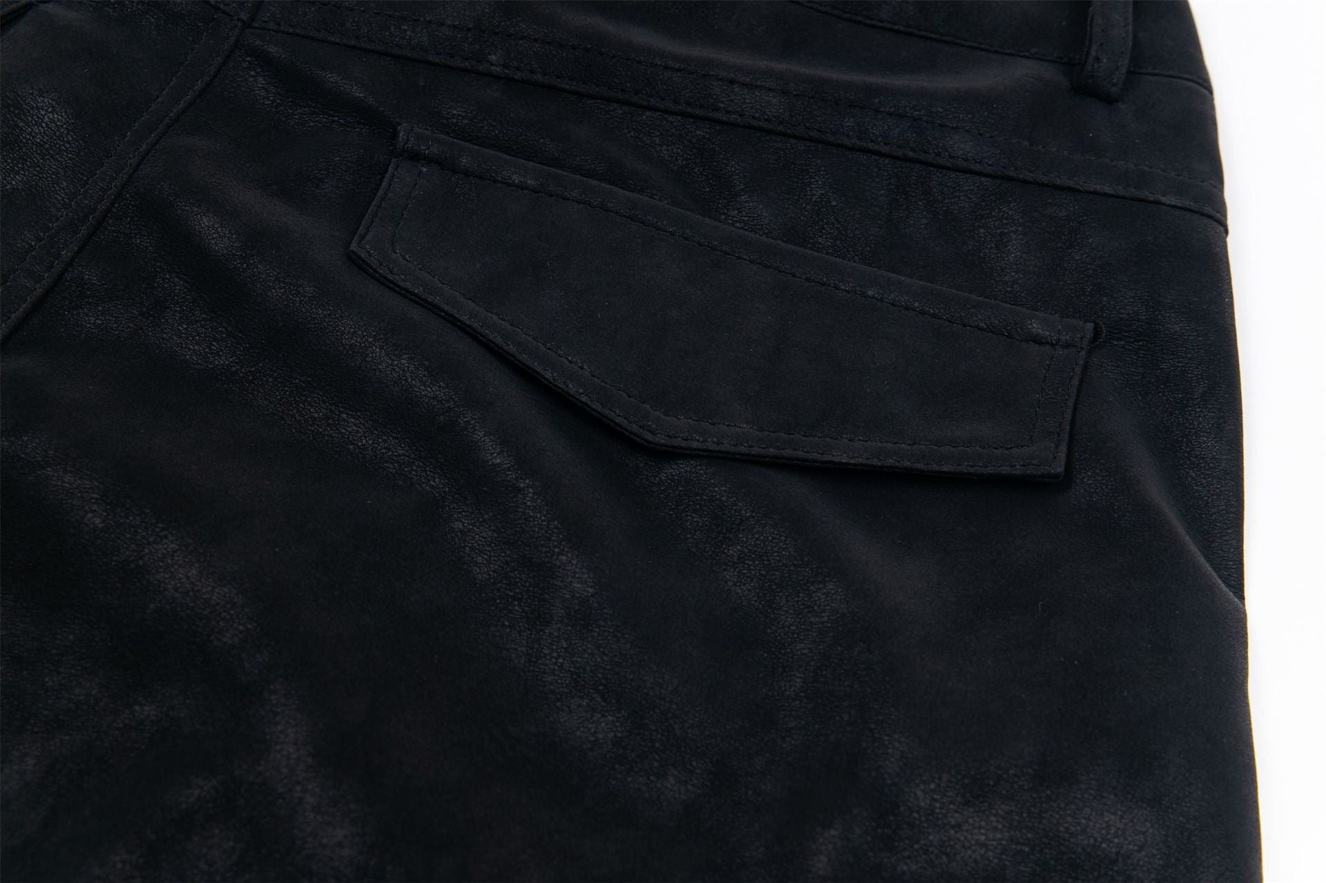 Wide-Leg PU Leather Cargo Pants | Multi-Pocket Streetwear