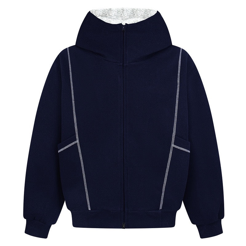 Omirad BKOKID Contrast Seam Zip Hoodie | Street Style