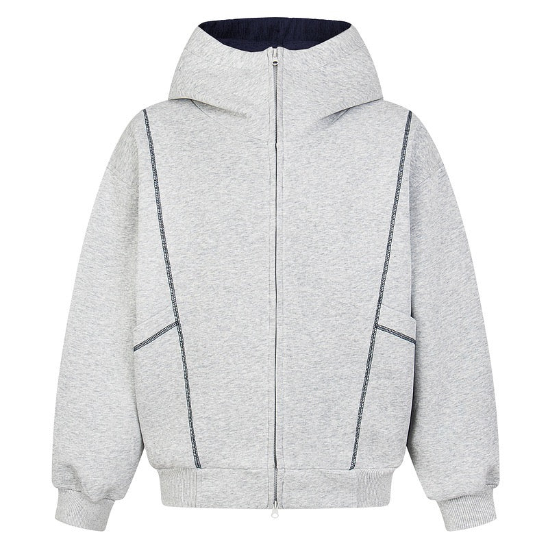 Omirad BKOKID Contrast Seam Zip Hoodie | Street Style