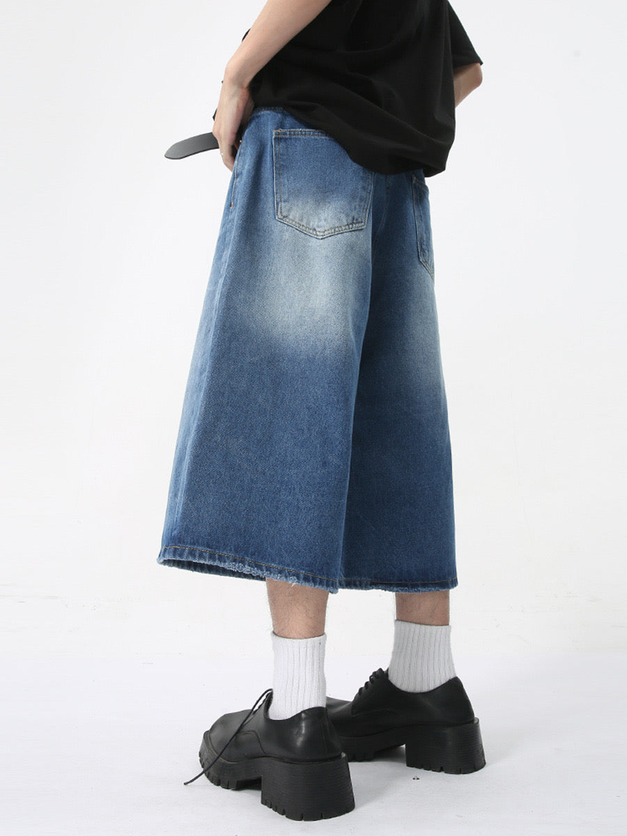 Omirad Wide-Leg Denim Shorts | Clean Cut Street Style