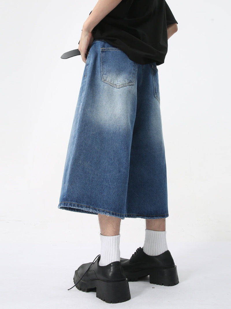 Seakoff Wide-Leg Denim Shorts | Clean Cut Street Style