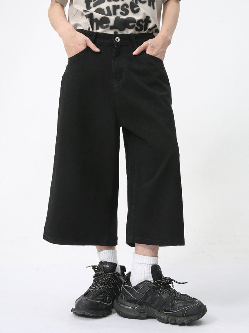 Seakoff Wide-Leg Denim Shorts | Clean Cut Street Style