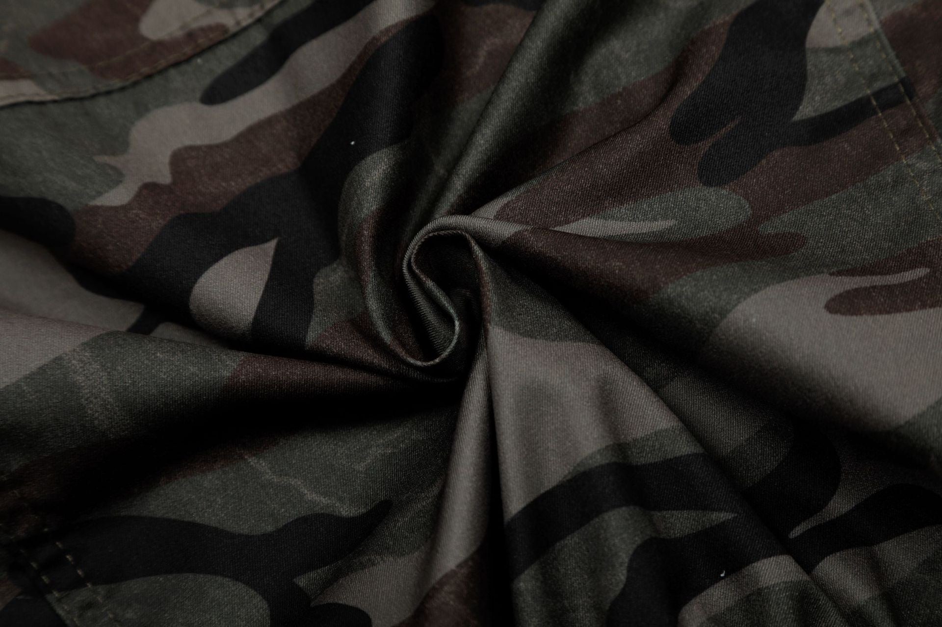 Studded Cropped Bomber Jacket | Camo & Black