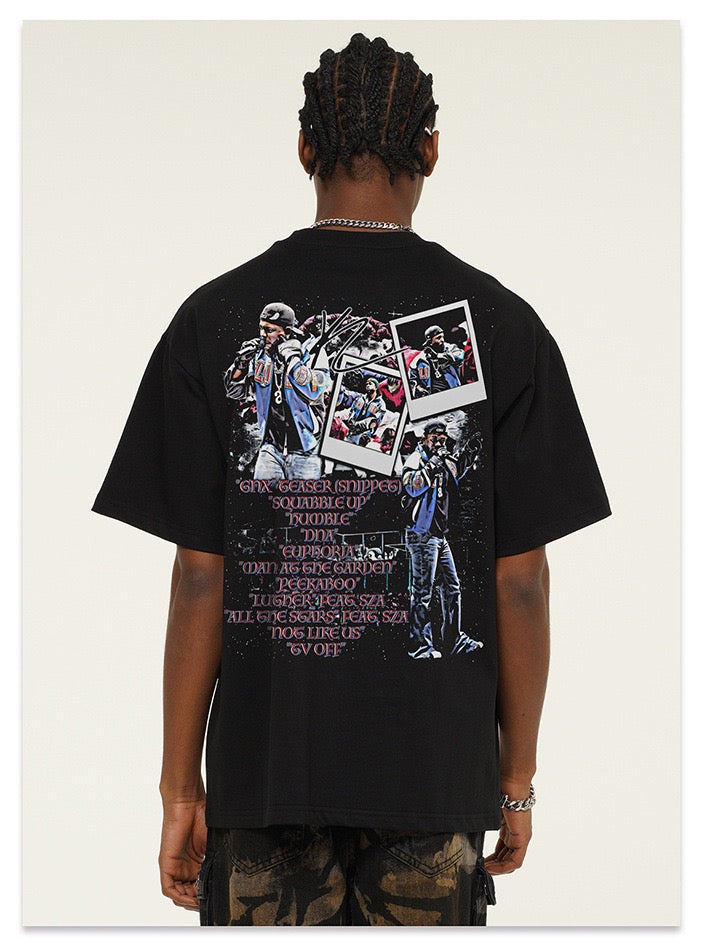 K-Dot Vintage Stage Graphic Tee | Hip-Hop Washed Black