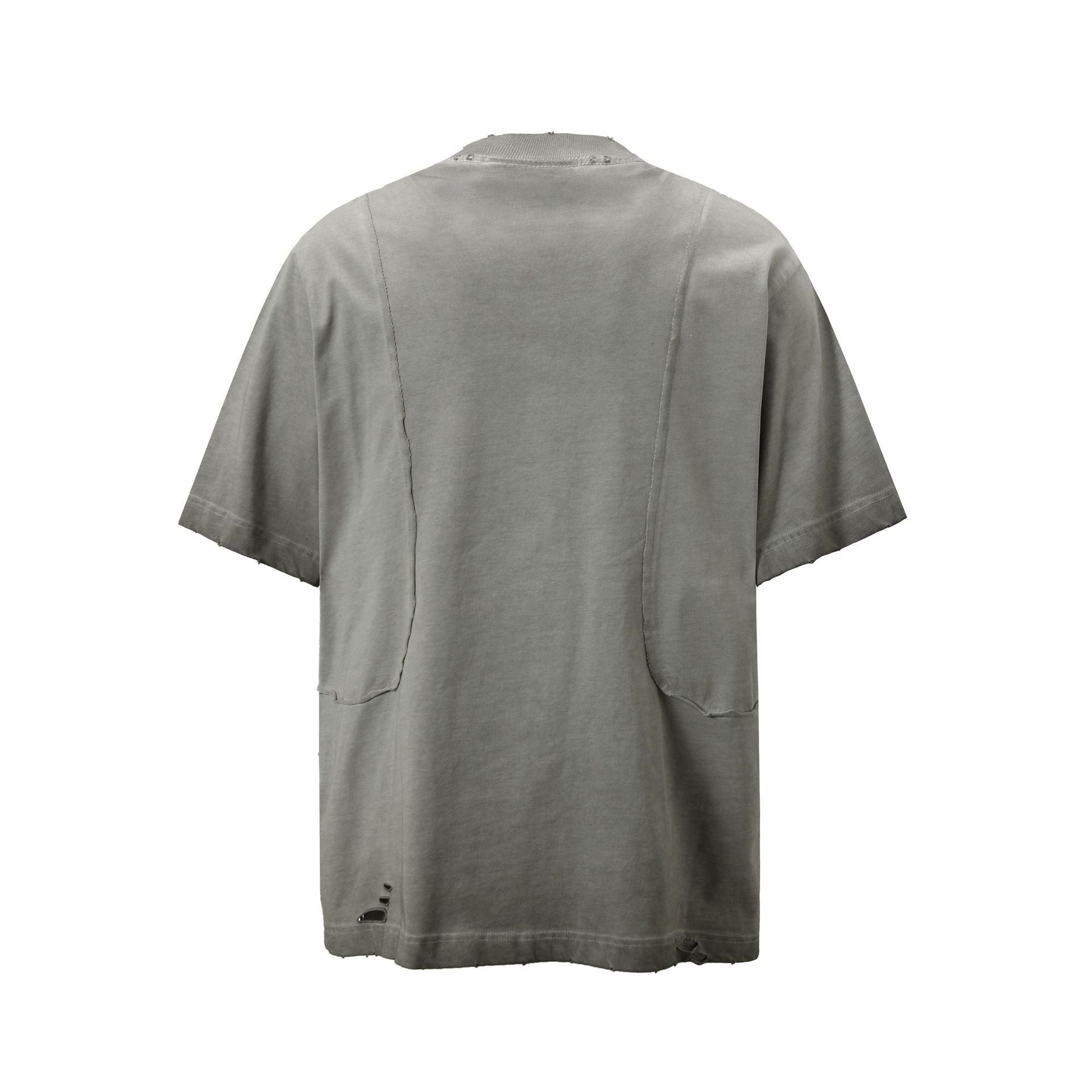 Omirad Distressed Panel Tee | Washed Cotton Streetwear