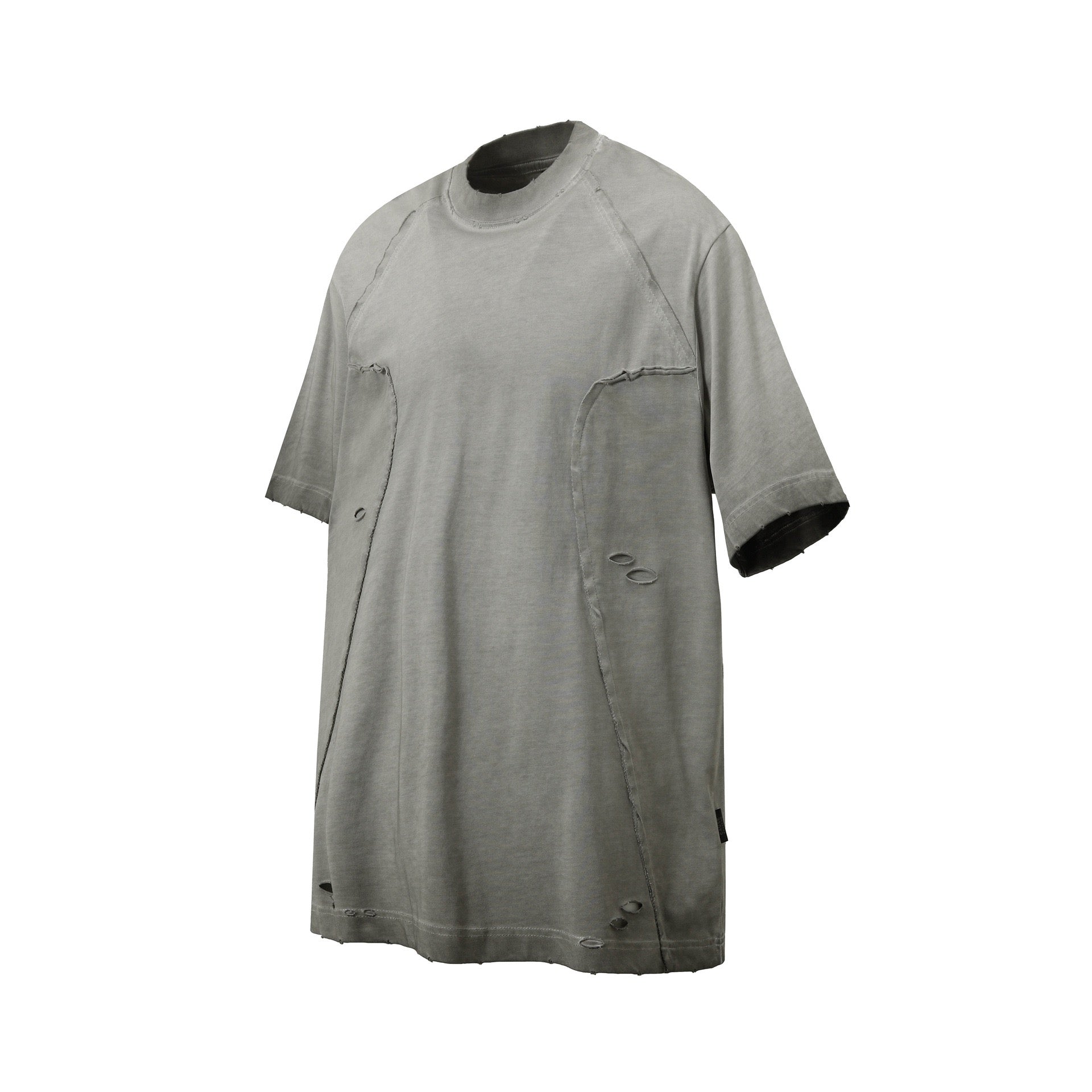 Omirad Distressed Panel Tee | Washed Cotton Streetwear