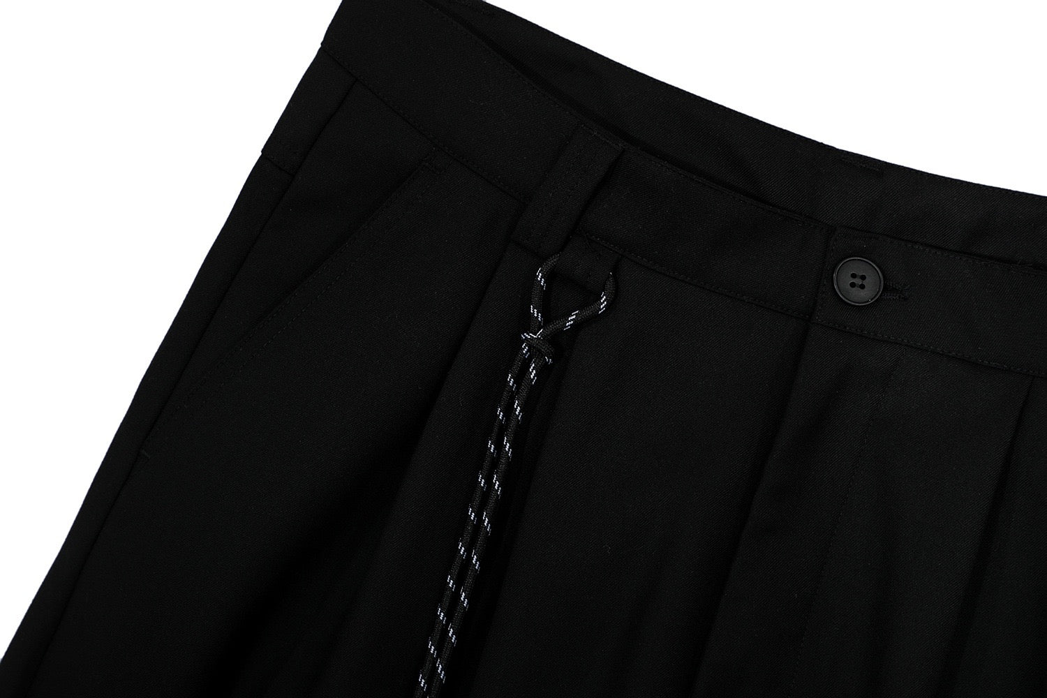 Omirad Wide-Leg Pleated Trousers with Hanging Strap Detail