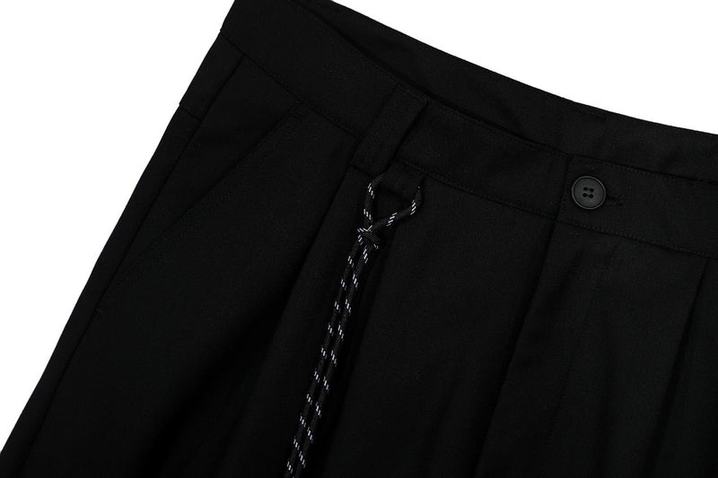 Omirad Wide-Leg Pleated Trousers with Hanging Strap Detail