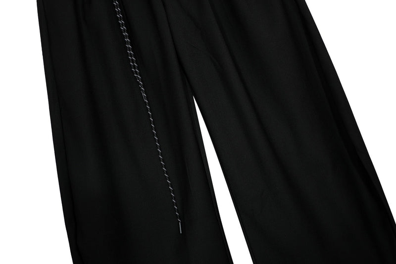 Omirad Wide-Leg Pleated Trousers with Hanging Strap Detail