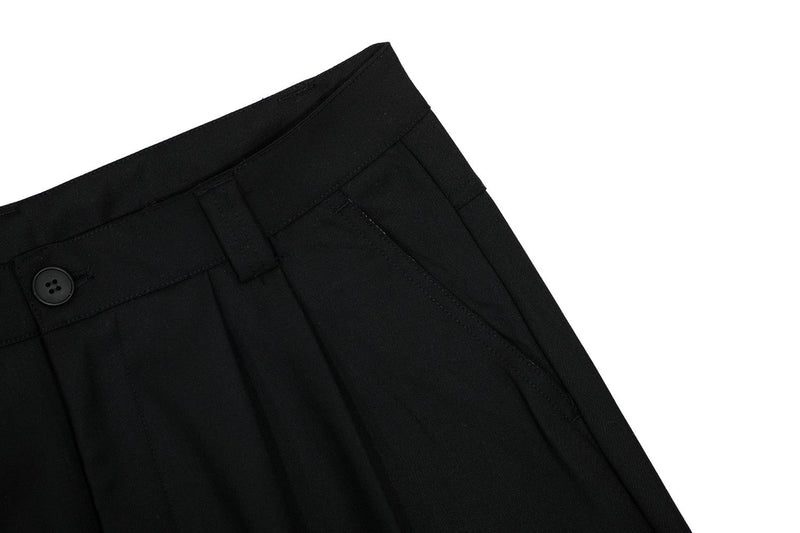 Omirad Wide-Leg Pleated Trousers with Hanging Strap Detail