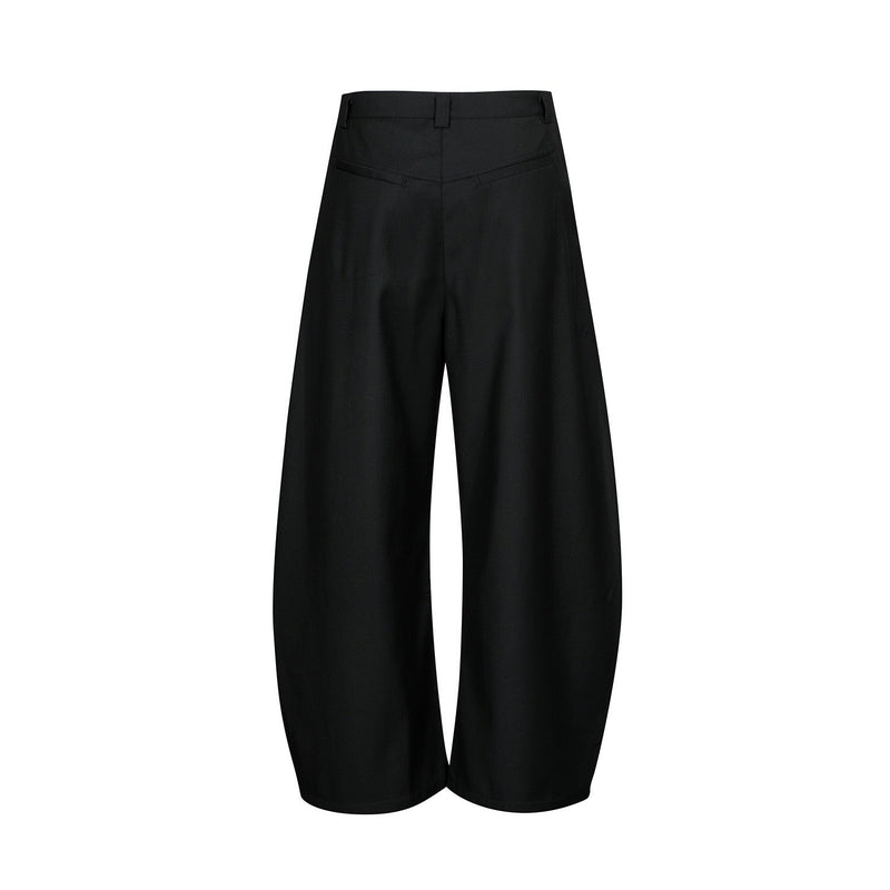 Omirad Wide-Leg Pleated Trousers with Hanging Strap Detail