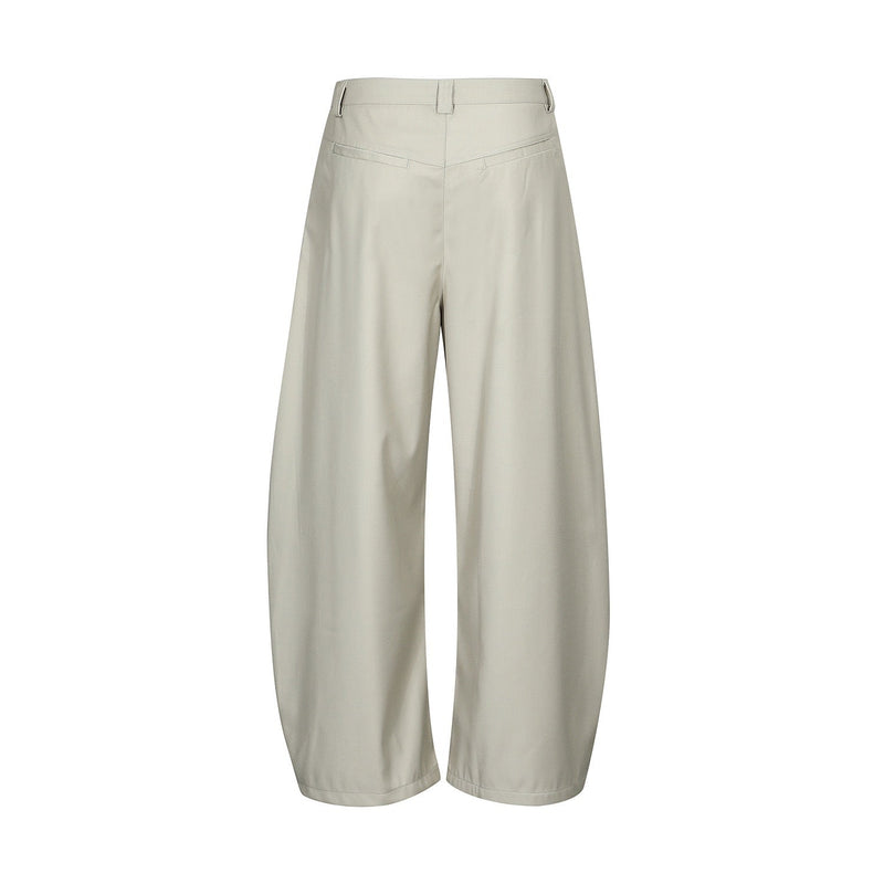 Omirad Wide-Leg Pleated Trousers with Hanging Strap Detail