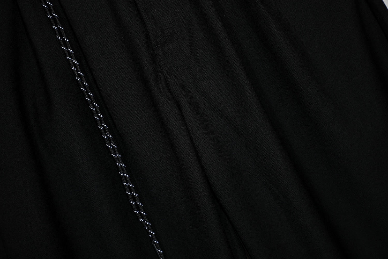 Omirad Wide-Leg Pleated Trousers with Hanging Strap Detail