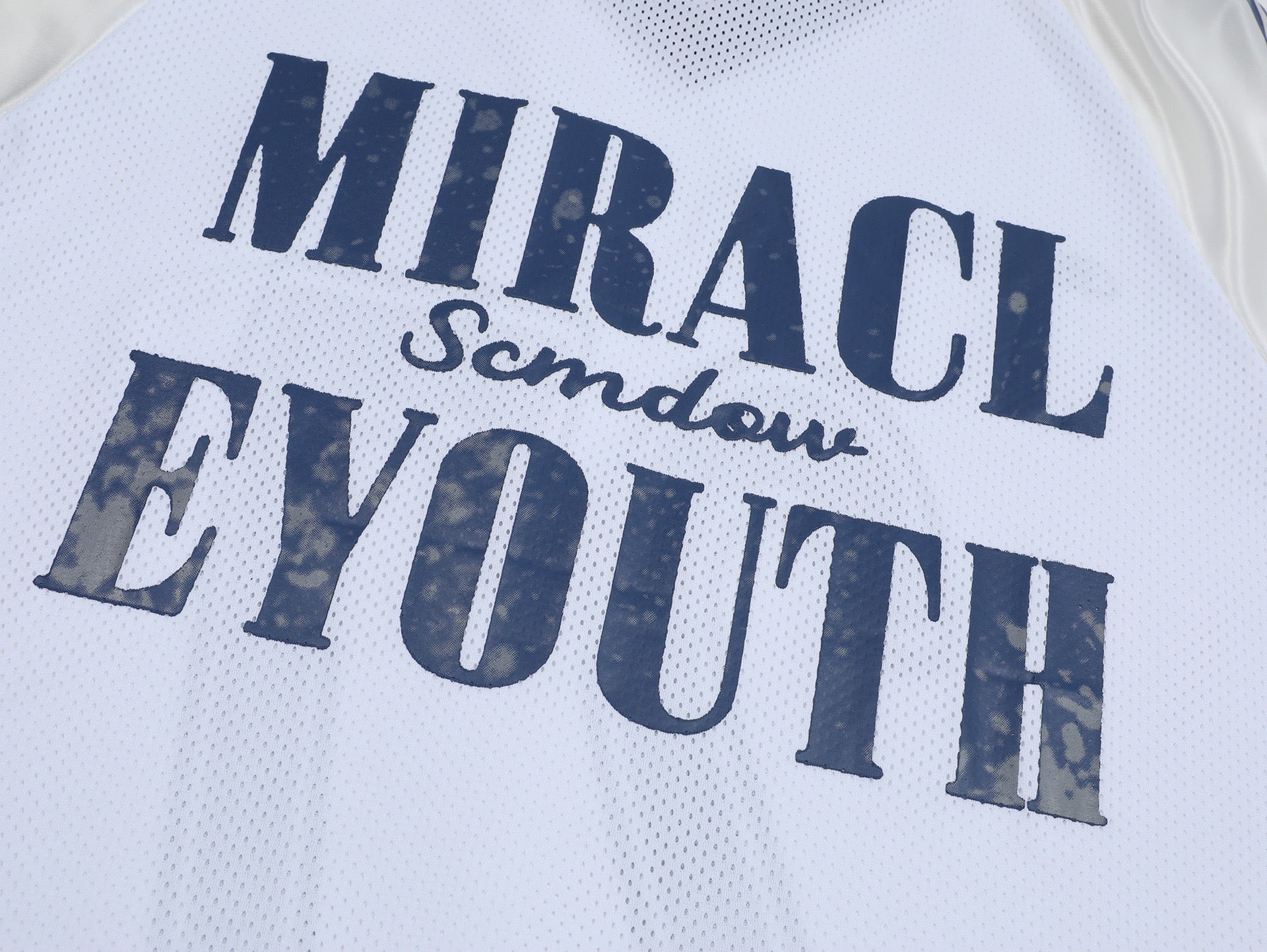 Split Mesh Varsity Graphic Tee | Number 27 Streetwear Jersey