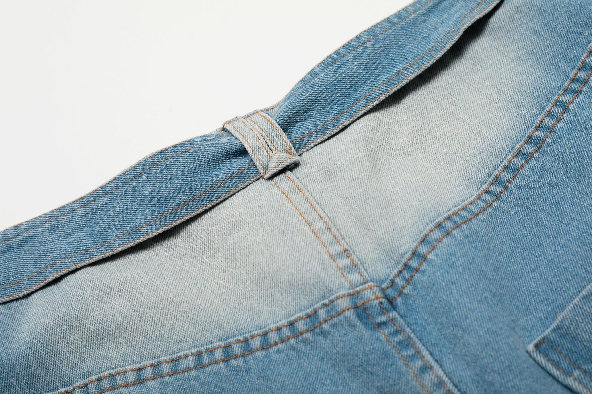 Omirad Distressed Belted Wide-Leg Denim Jorts | Y2K Street Style