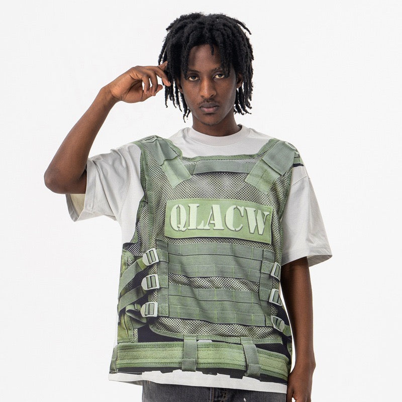 Tactical Vest Illusion Graphic Tee | Military Streetwear