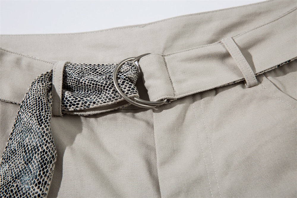 Omirad Belted Barrel-Leg Pants | Wide-Leg Cotton Trousers