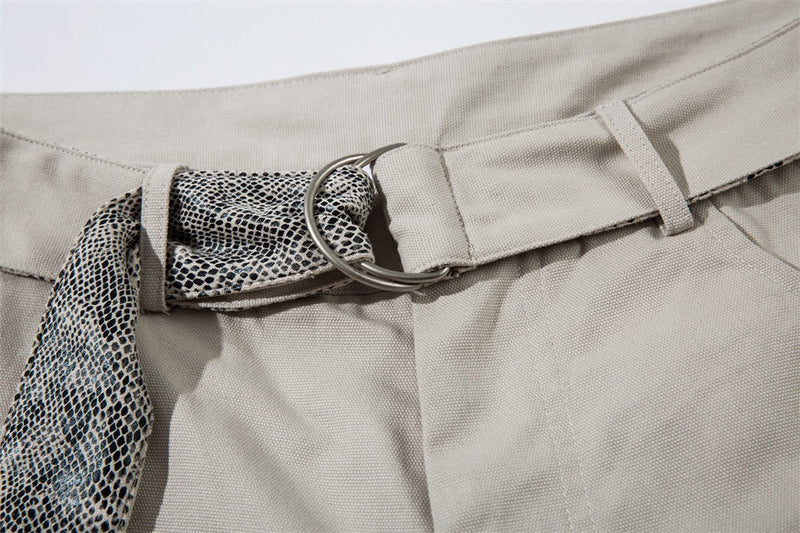 Omirad Belted Barrel-Leg Pants | Wide-Leg Cotton Trousers