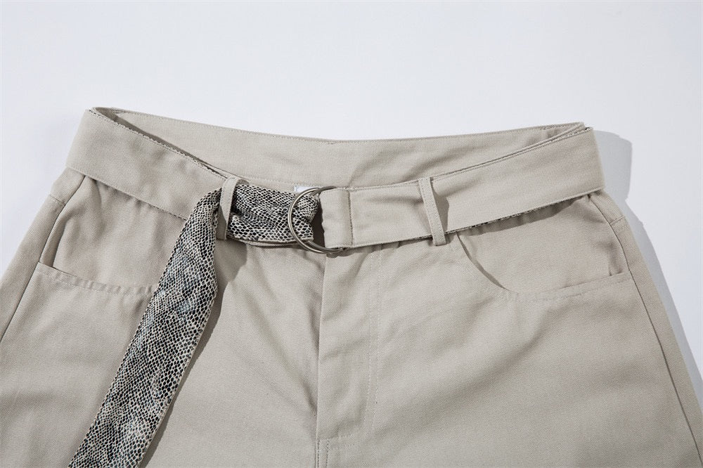 Omirad Belted Barrel-Leg Pants | Wide-Leg Cotton Trousers