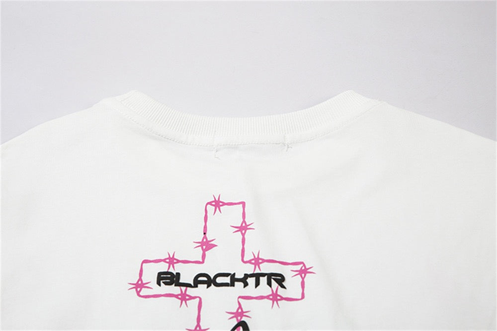 ATSOBER Pink Flame Graphic Tee | Y2K Oversized Streetwear
