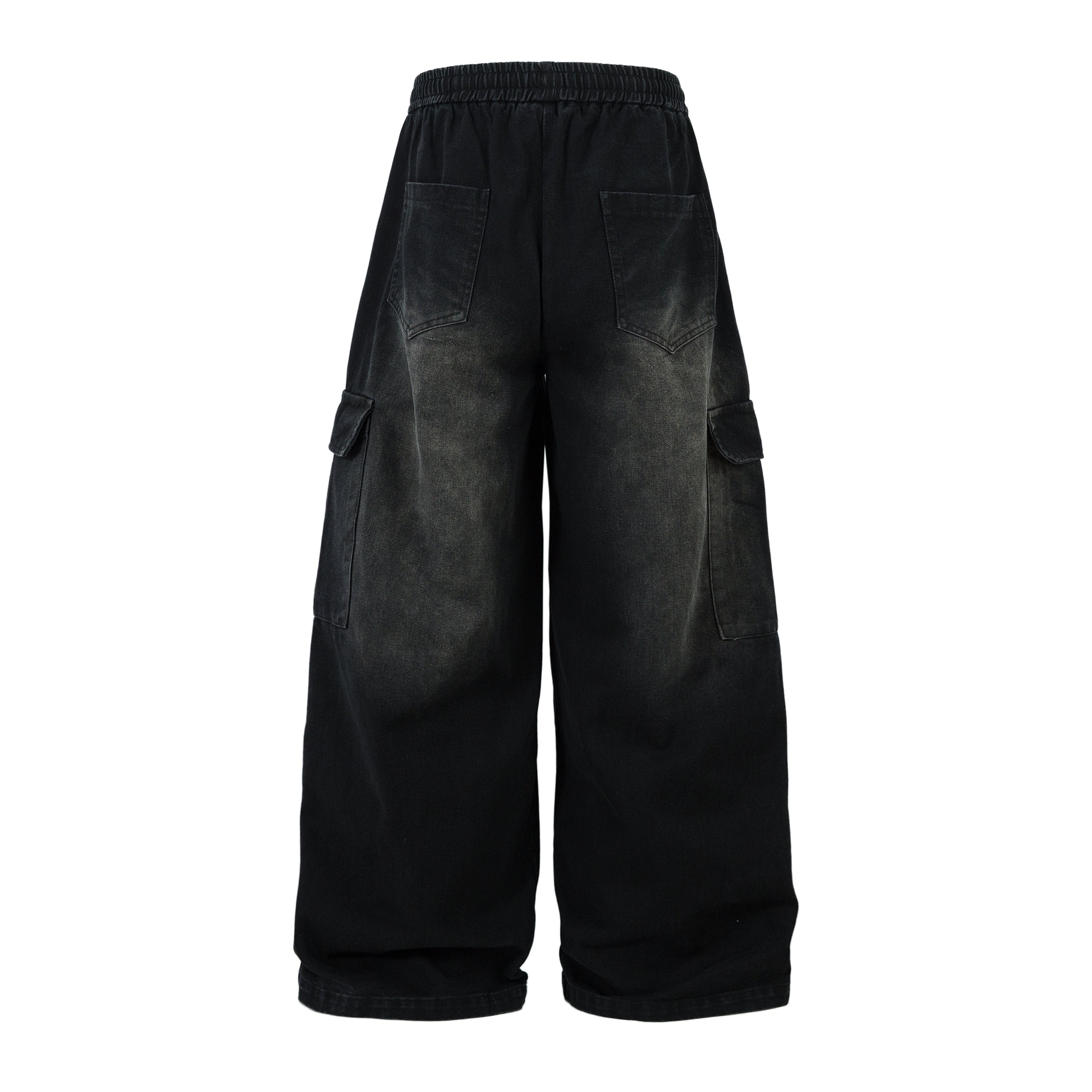 Washed Cargo Wide-Leg Drawstring Pants | Streetwear
