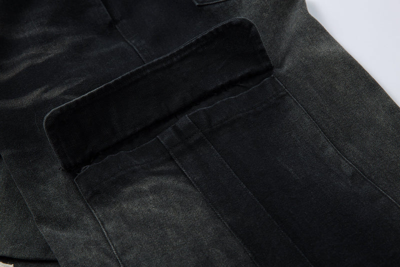 Washed Cargo Wide-Leg Drawstring Pants | Streetwear