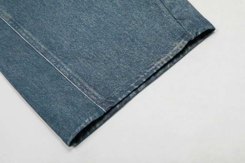 Patchwork Graphic Wide-Leg Jeans | Retro Streetwear Denim