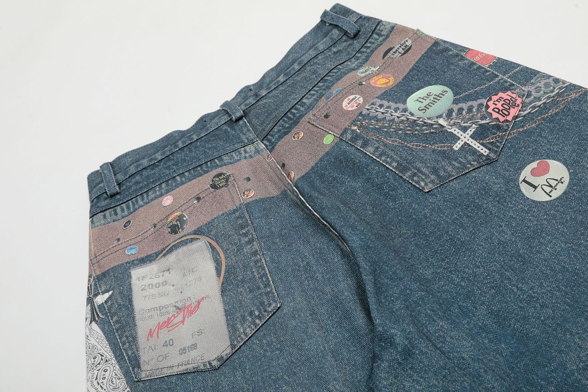 Patchwork Graphic Wide-Leg Jeans | Retro Streetwear Denim
