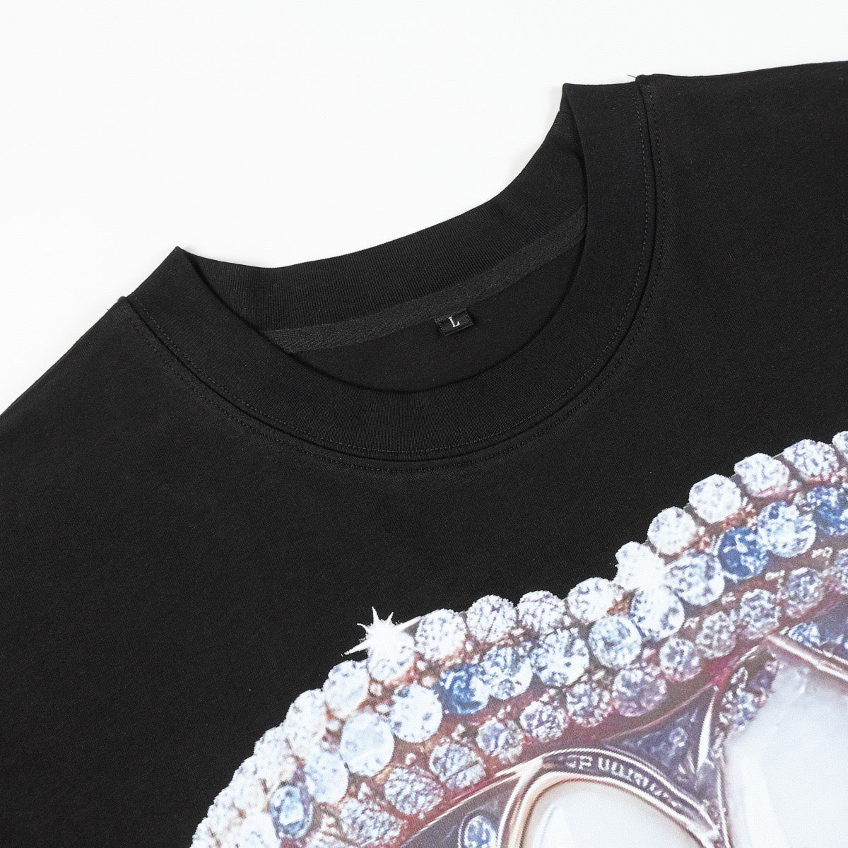 Omirad Saint Rhinestone Mouth Graphic Oversized Tee