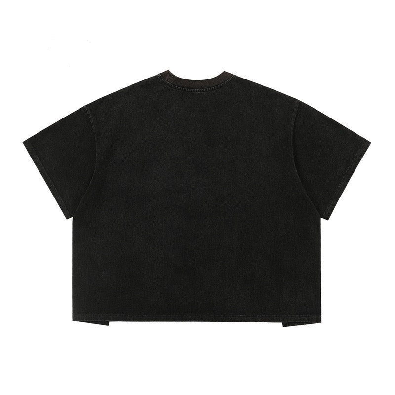 Saint Faith Cross Panel Gothic Graphic Tee | Cropped Boxy Fit