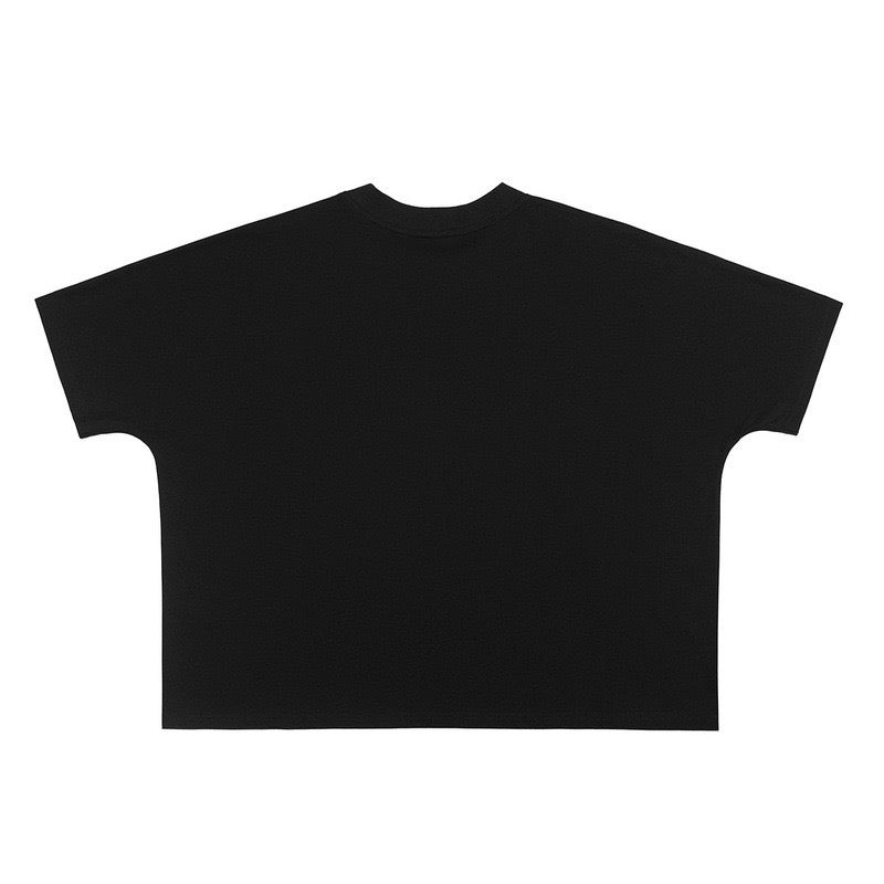 Saint Chevarre Metallic Lips Oversized Graphic Tee | Black
