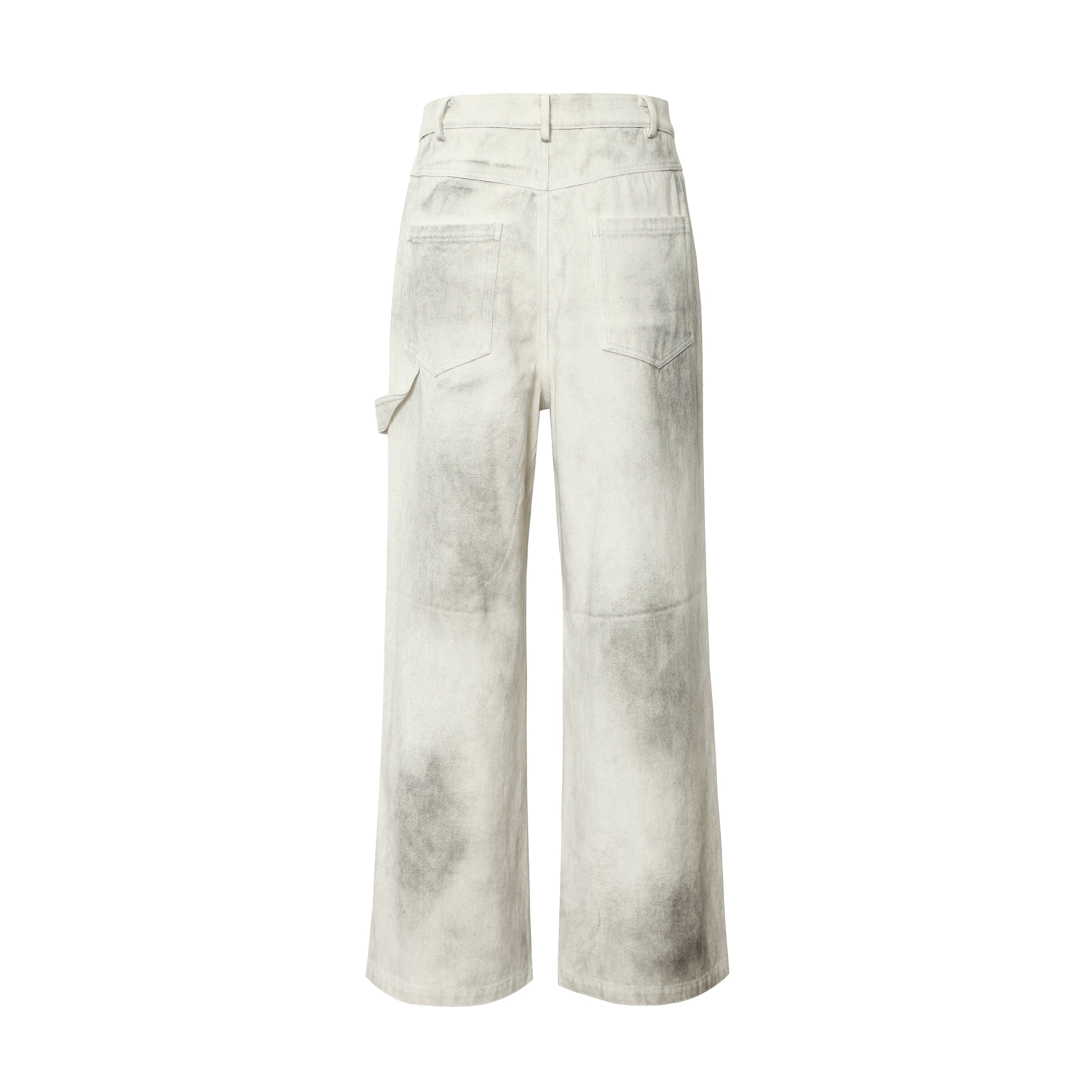 Washed Utility Cargo Jeans | Straight-Leg Cotton Denim