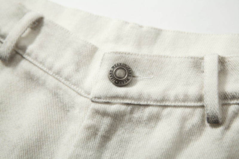 Washed Utility Cargo Jeans | Straight-Leg Cotton Denim