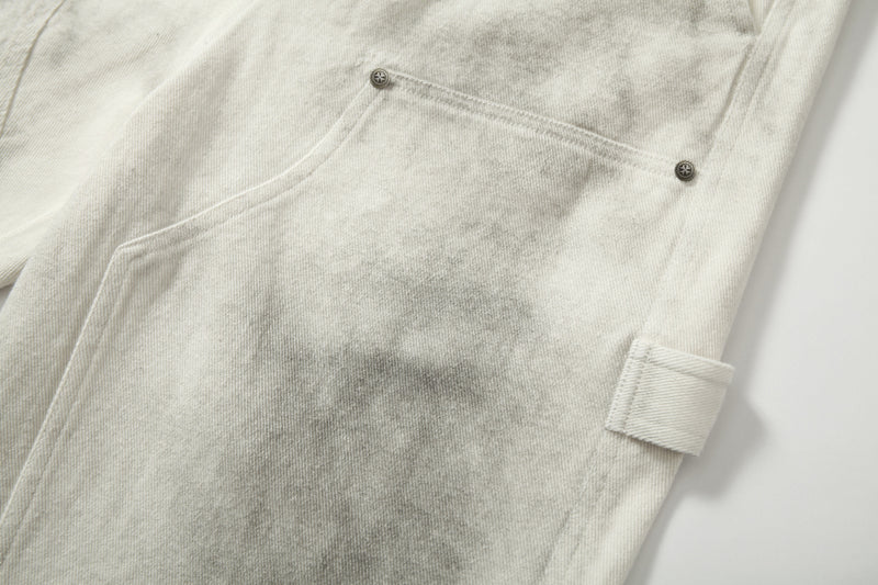 Washed Utility Cargo Jeans | Straight-Leg Cotton Denim