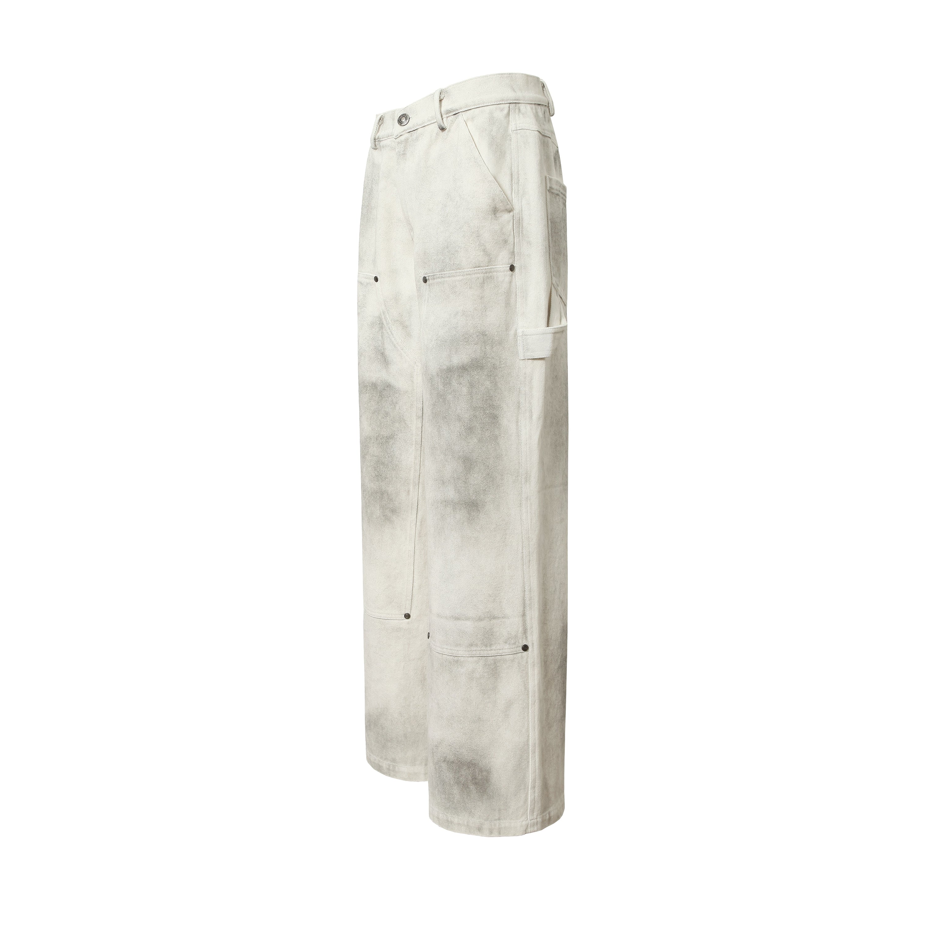 Washed Utility Cargo Jeans | Straight-Leg Cotton Denim