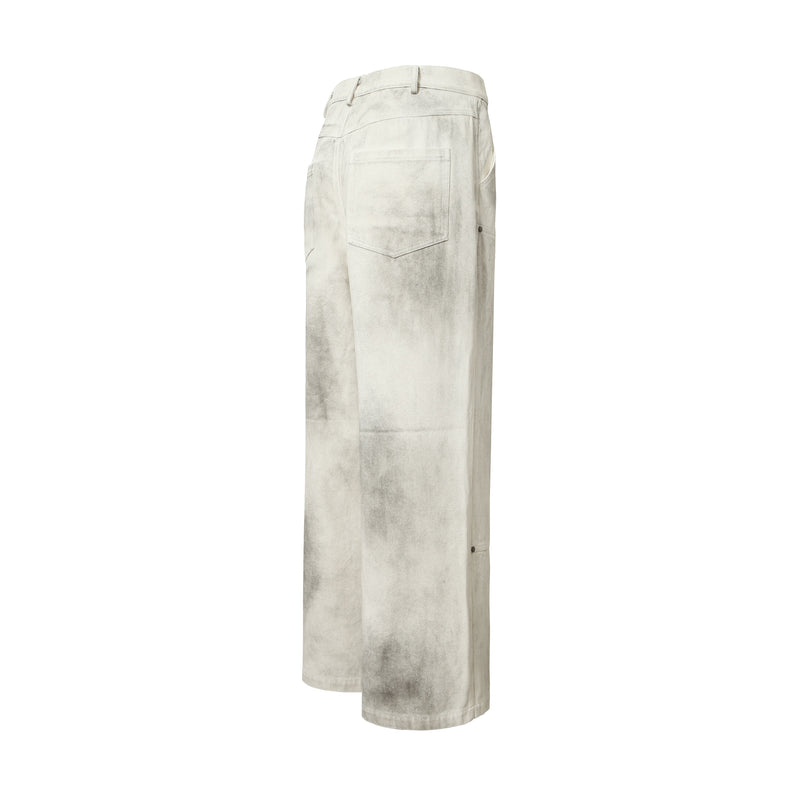 Washed Utility Cargo Jeans | Straight-Leg Cotton Denim
