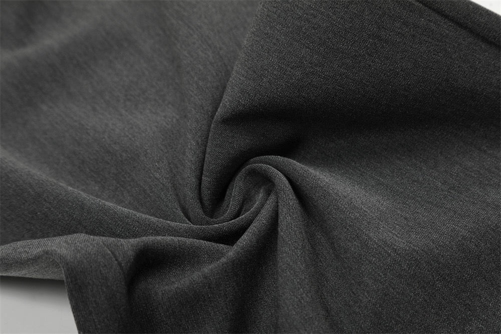 Contrast Waistband Wide-Leg Trousers | Two-Tone Pleated Pants