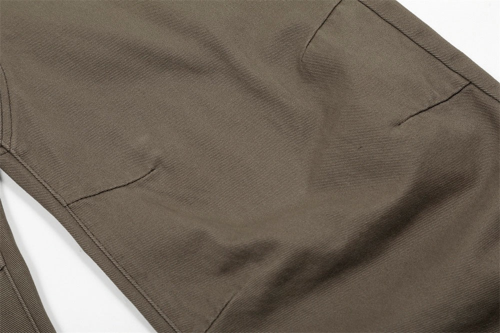 Sculpted Wide-Leg Canvas Pants | Streetwear Barrel Fit
