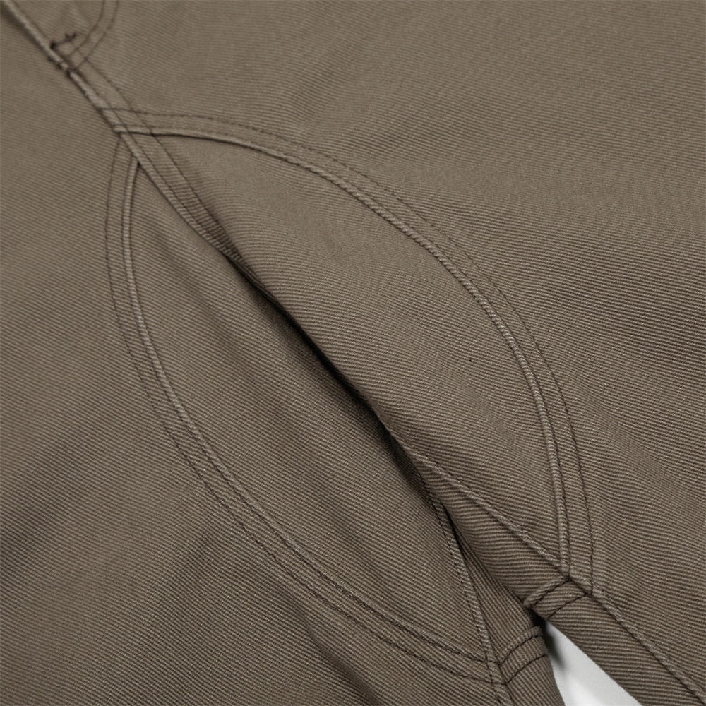 Sculpted Wide-Leg Canvas Pants | Streetwear Barrel Fit