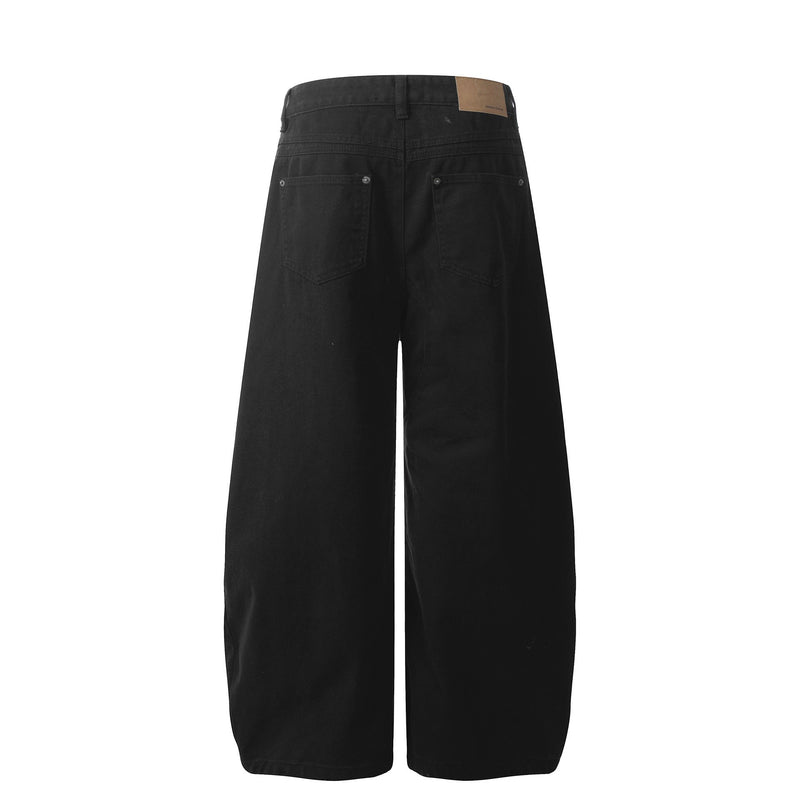Sculpted Wide-Leg Canvas Pants | Streetwear Barrel Fit
