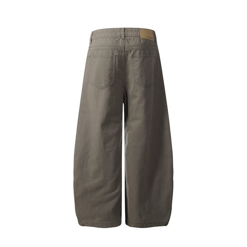 Sculpted Wide-Leg Canvas Pants | Streetwear Barrel Fit