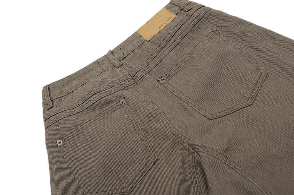 Sculpted Wide-Leg Canvas Pants | Streetwear Barrel Fit