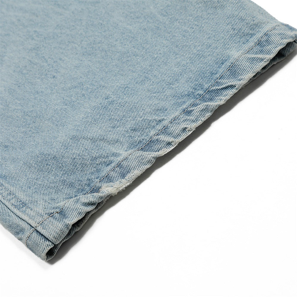 Omirad Rope-Belt Light-Wash Wide-Leg Jeans | SEAKOFF