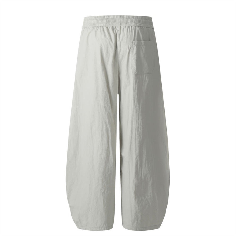 Smart Break Wide-Leg Nylon Track Pants | Cream & Black