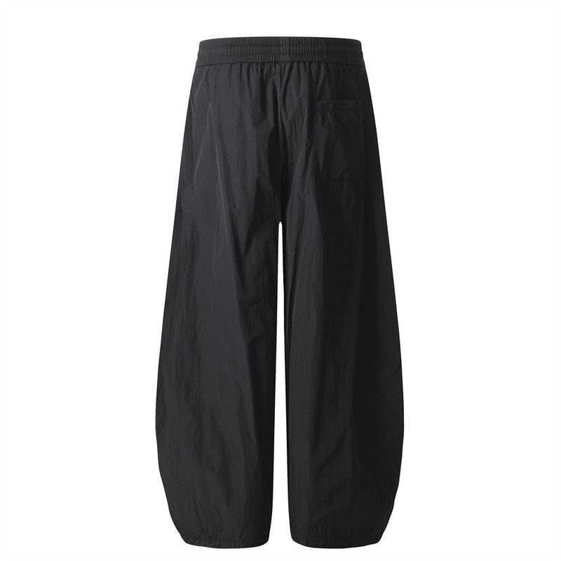 Smart Break Wide-Leg Nylon Track Pants | Cream & Black