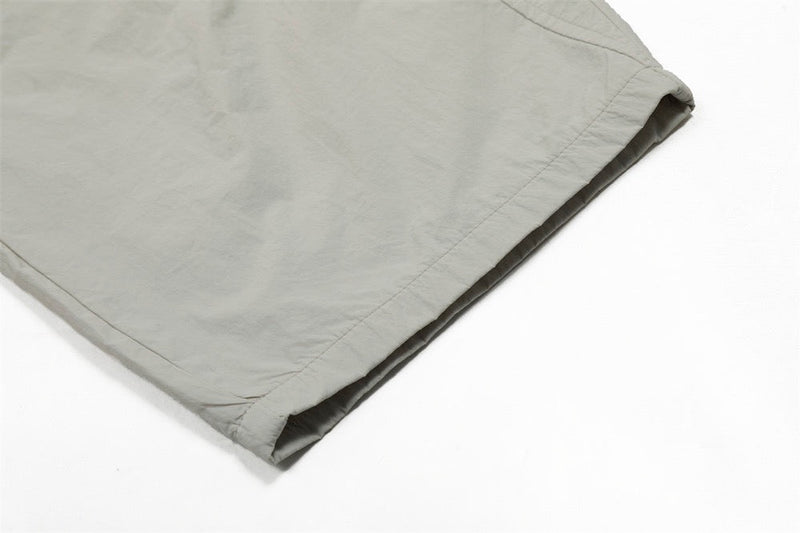 Smart Break Wide-Leg Nylon Track Pants | Cream & Black