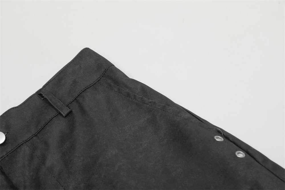 Omirad Sculpted Panel Wide-Leg Cargo Pants | Black