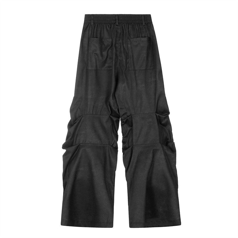 Omirad Sculpted Panel Wide-Leg Cargo Pants | Black